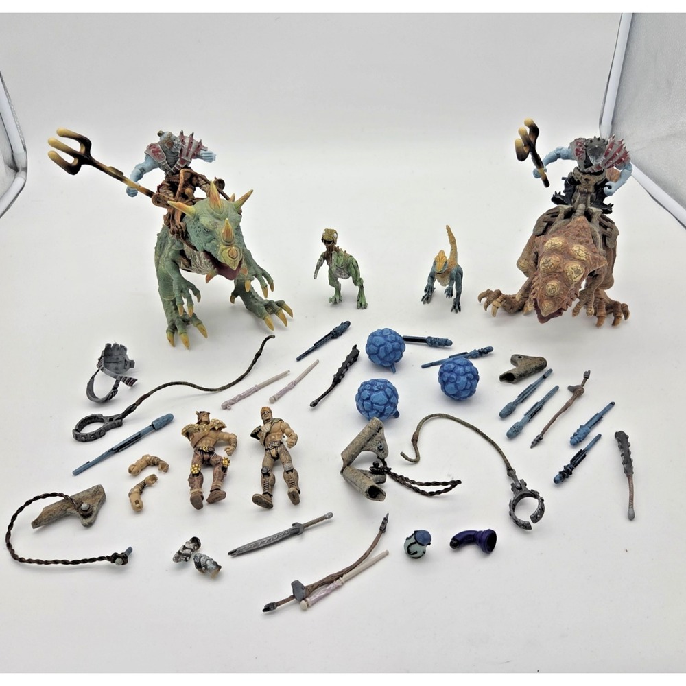 DINO WARRIORS ACTION FIGURE UNIMAX 2005 Lot Of Dinosaurs, Figures, & Accessories